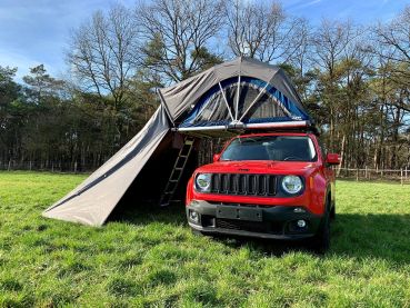 skandika zelt 5 personen Tunnelzelt Indal | Camping für 5 Personen, Panoramadach, mit Vordach, mit eingenähtem Zeltboden, 3000 mm Wassersäule, Moskitonetz 3-Personen-Zelt | Stehhöhe und Moskitonetztür Größe:300x300x430 cm